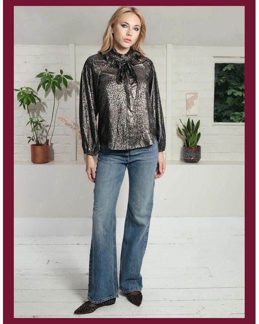 Nooki Design Gray Lydia Lame Blouse