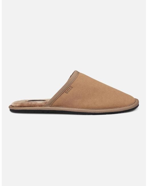 Boss White Mule Slippers for men