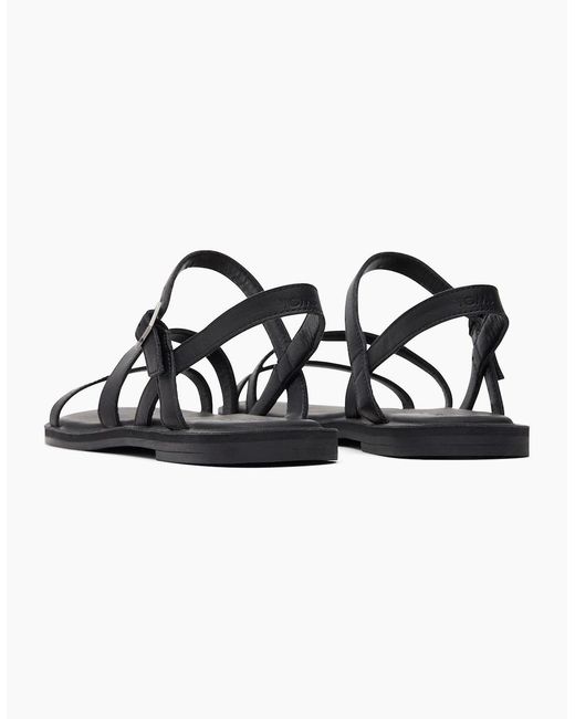 TOMS Black Kira Leather Sandals for men