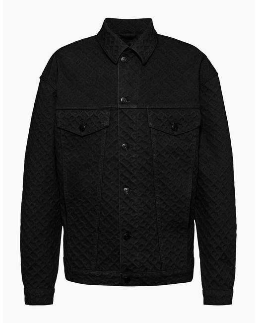Boss Black Collared Neck Trucker Regular Fit Jacket for men