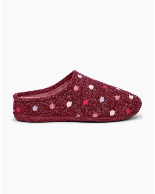 Hotter Red Dotty Slippers