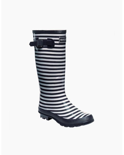 Regatta Blue Lady Fairweath Rain Boots With Lug Sole