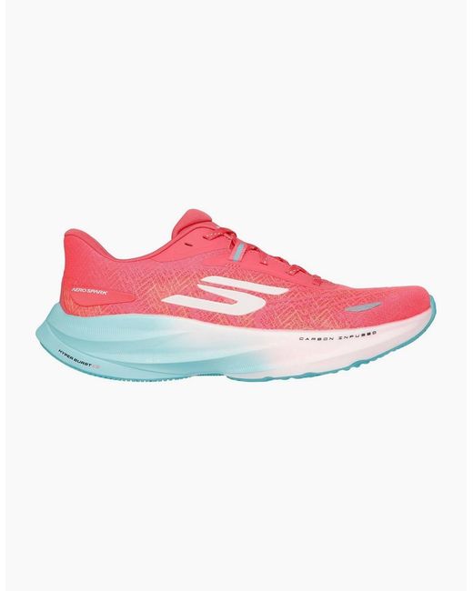 Skechers Pink Performance Go Run Ride 12 Textile Coral Trainers