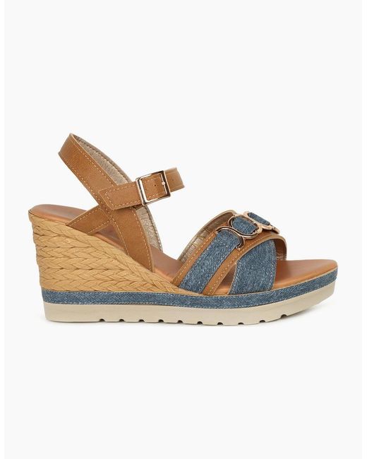 Lotus Brown Solena Wedge Heel Sandals