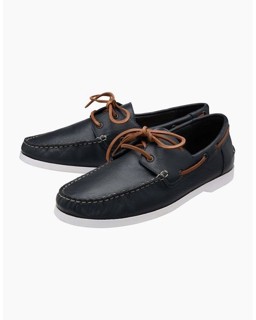 Frank Wright Black Reaney Boat Shoes for men