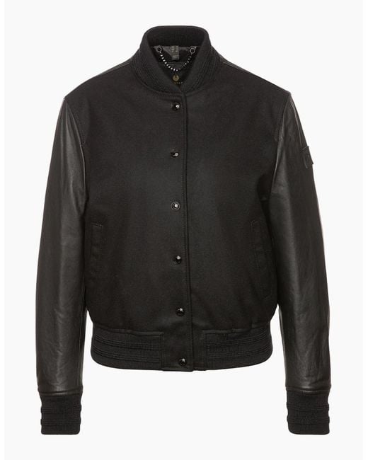 Belstaff Black Willow Leather Bomber Jacket
