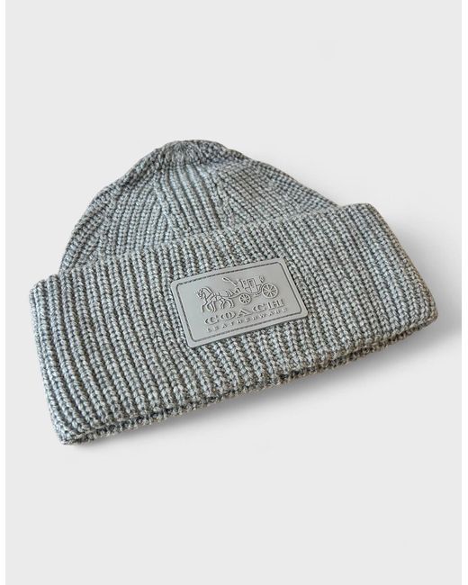COACH Blue Patch Beanie Dove for men