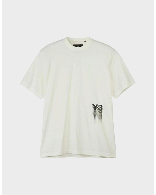 Y-3 White Adidas Y-3 Gfx Short Sleeve Tee for men