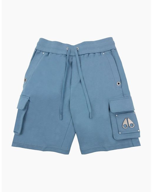 Moose Knuckles Blue Hartsfield Cargo Shorts Sea for men