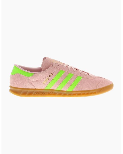 Adidas Originals Pink Trainers Hamburg W Leather Lace Up Baby Uk Si