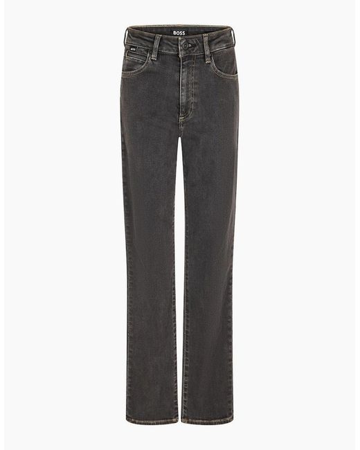 Boss Gray High Rise Slim Fit Five Pocket Jeans
