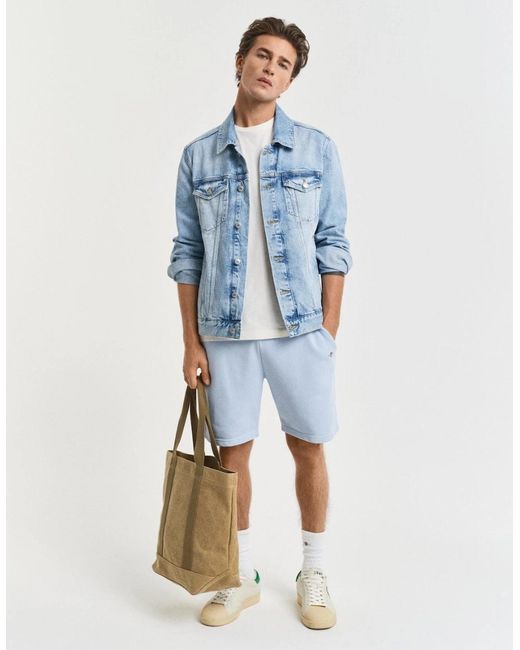Gant Blue Regular Fit Shield Logo Sweat Shorts for men