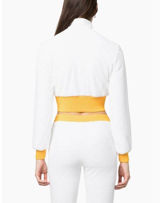 Casablanca White Monogram Terry Zip Through Track Top Jacket