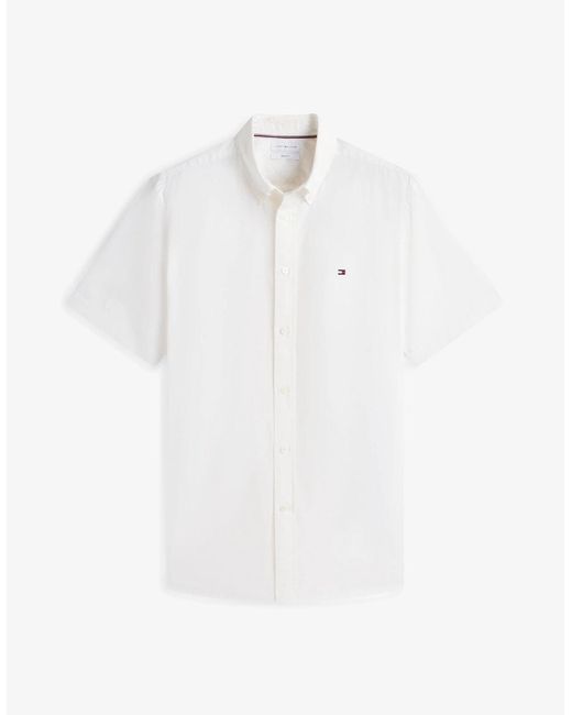 Tommy Hilfiger White Gmd Poplin Short Sleeve Shirt for men