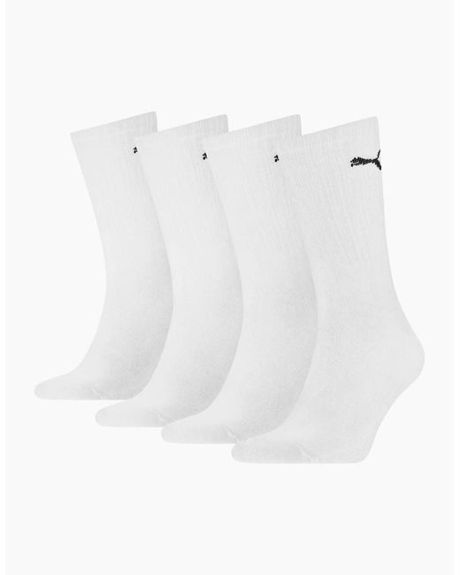 PUMA White 4-Pack Promo Sports Socks for men