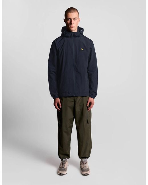 Lyle & Scott Blue Water Resistant Hooded Jacket for men