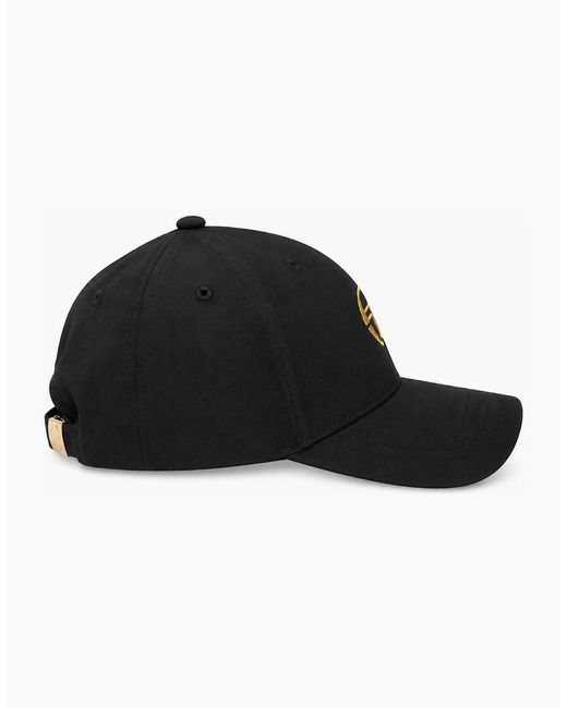 Sergio Tacchini Black Marz Classic 6 Panel Strapback Cap for men