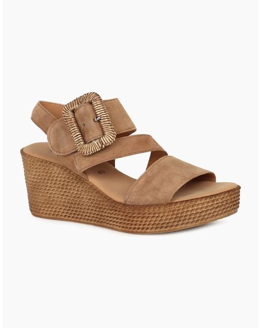 Gabor Brown Embrace Wedge Sandal