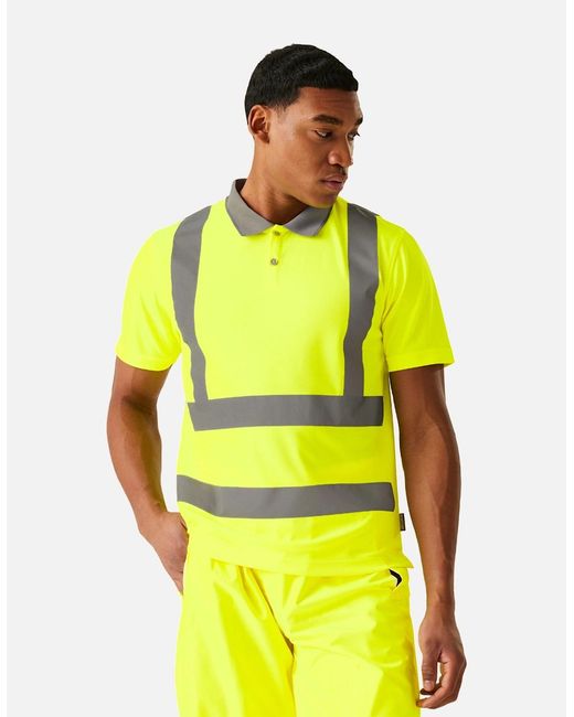 Regatta Yellow Professional Hi-Vis Polo Shirt for men