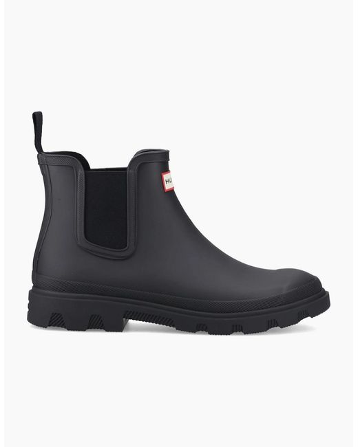 Hunter Black Downpour Chelsea Wellingtons