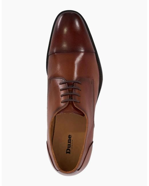 Dune Brown Dune Suffix Leather Dark Tan Lace-Up Shoes for men