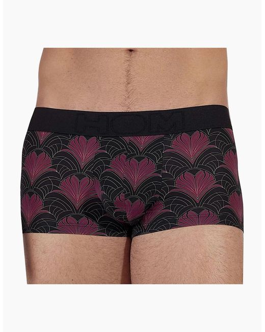 Hom Black Temptation Carlyle Floral Hearts Print Boxer Trunk, /Bordeaux for men
