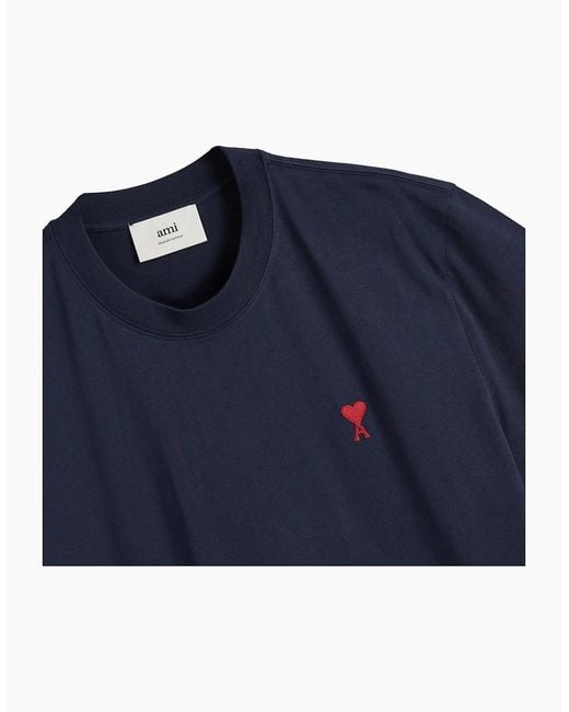 AMI Blue Small Adc Classic T-Shirt for men