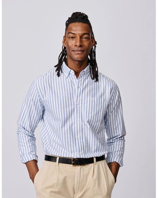 aubi White Aldridge Oxford Button Down Shirt for men