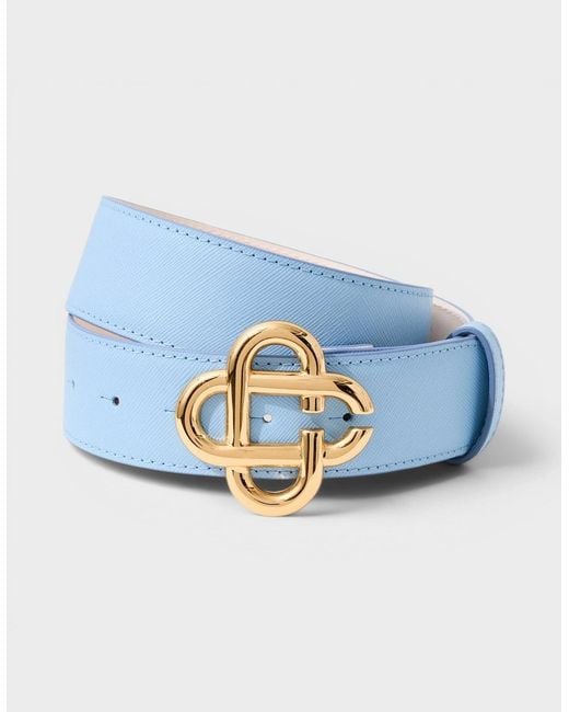 Casablanca Blue Cc Logo Buckle Belt Light