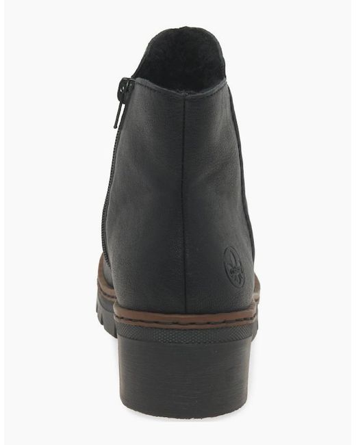 Rieker Black Capital Ankle Boots