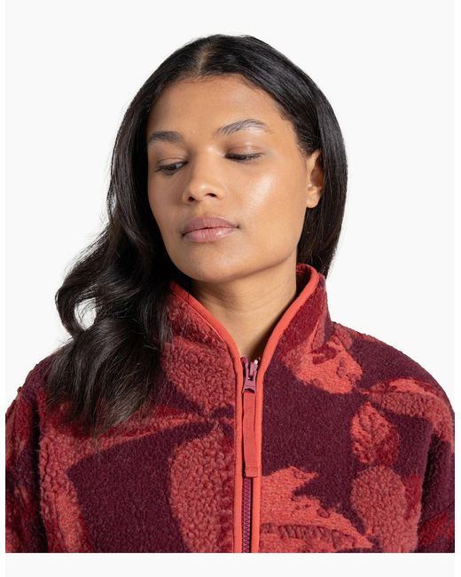 Craghoppers Red Ladies Catalina Leaf Print Fleece Jacket