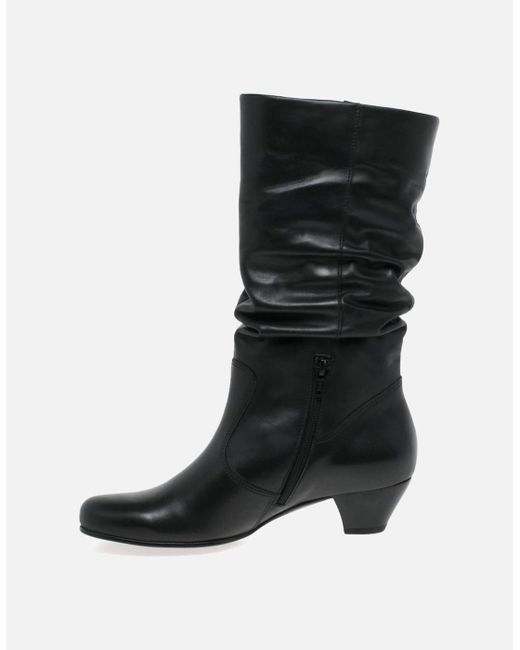 Gabor Black Rachel Leather Wide Fitting Boots