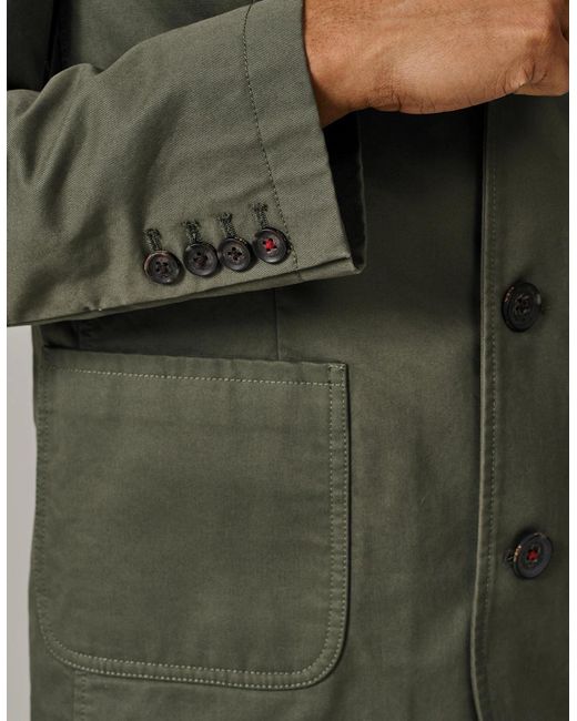 aubi Green Mareham Patch Pocket Jacket for men