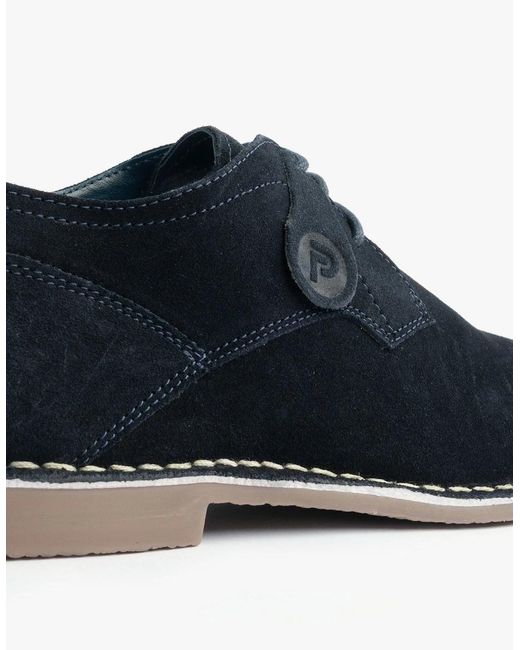 Popps Blue Jonas Suede Desert Shoes for men