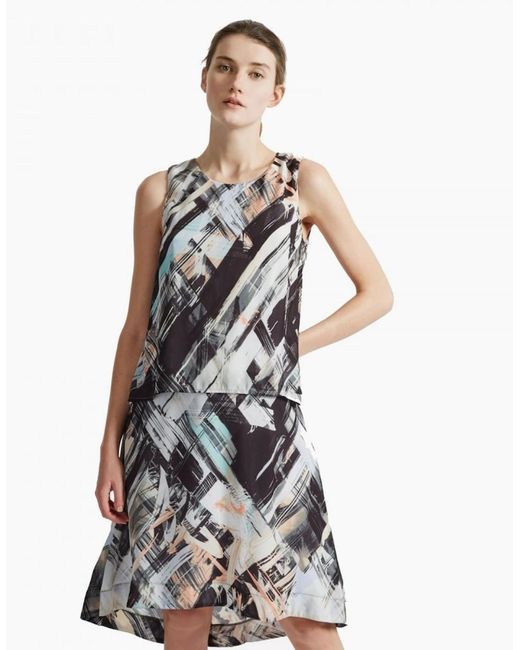 Great Plains White Great Plains Pastel Paint Layered Dress