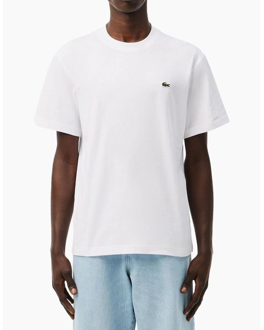 Lacoste White Th7318 Classic Fit Cotton T-Shirt for men