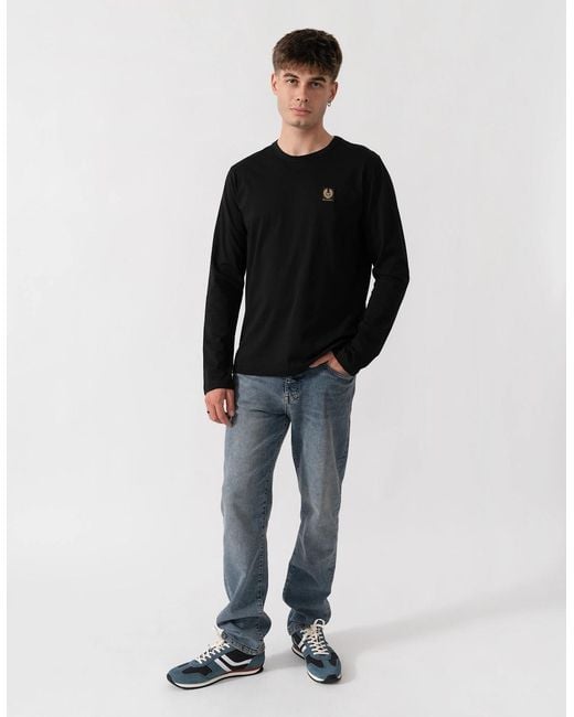 Belstaff Black Long Sleeved Logo T-Shirt for men