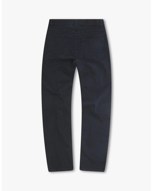 Vingt Quatre Denim Blue Vingt Quatre Taper Fit Garment Dye Jeans for men