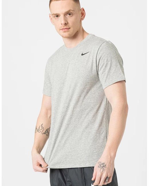 Nike Gray Club Swoosh Dri-Fit Training T Shirt for men