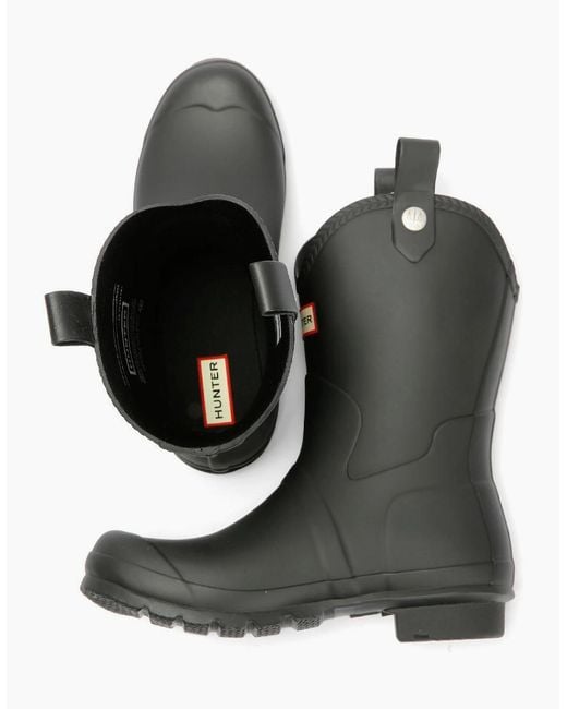 Hunter Black Original Cowboy Rubber Wellington Boots