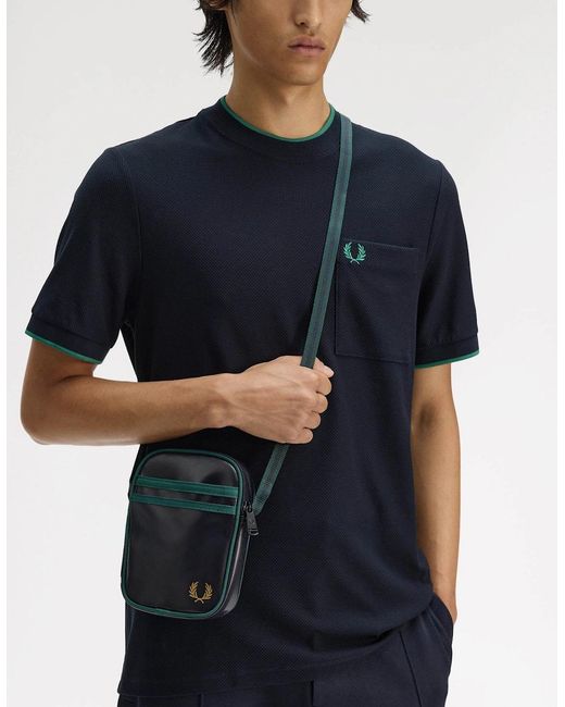 Fred Perry Black Classic Small Side Bag for men