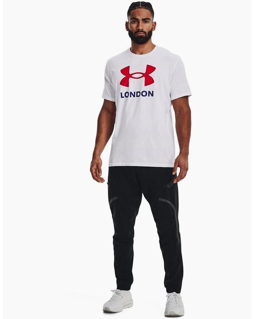 Under Armour White City London Back Neck Logo Crew Neck Short Sleeve Tee for men