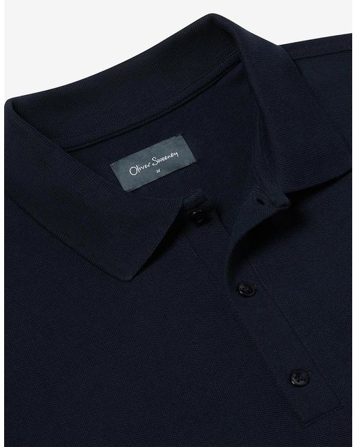 Oliver Sweeney Blue Cotton Pique Polo Shirt for men