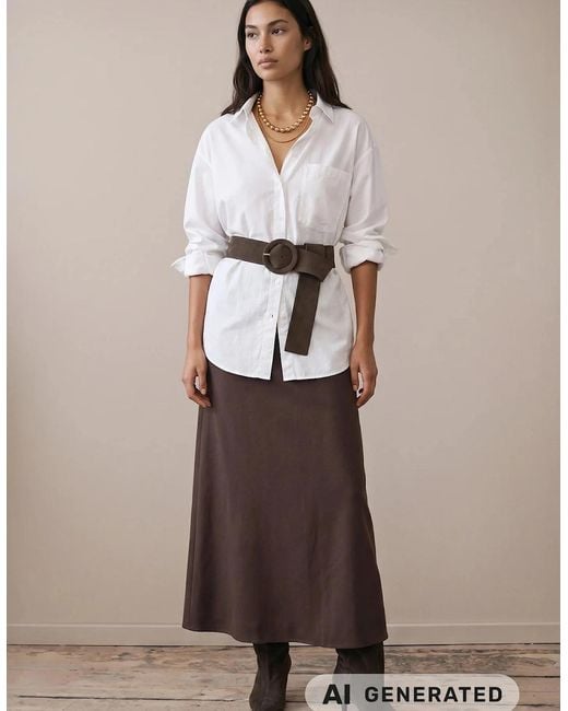 Fynch-Hatton Brown Bias Cut Lyocell Skirt