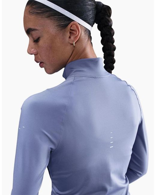 Nike Blue Swift Tech Zip Neck Long Sleeve Athletic Top