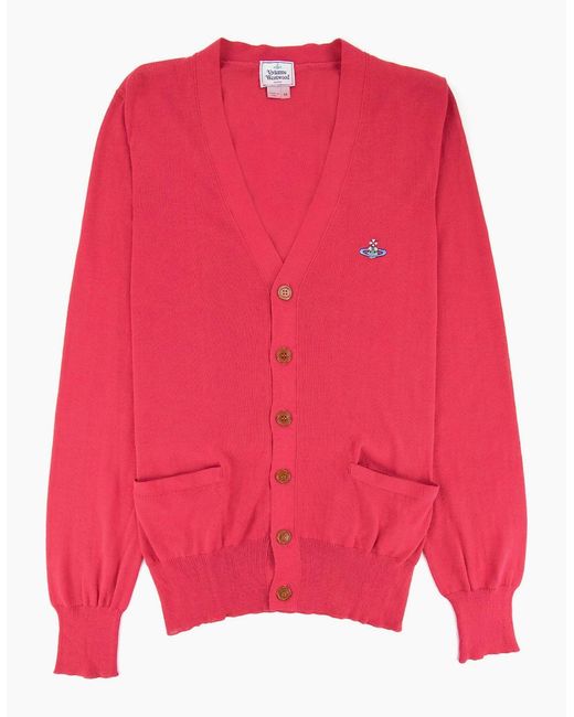 Vivienne Westwood Pink Orb Logo Knitted Cardigan for men