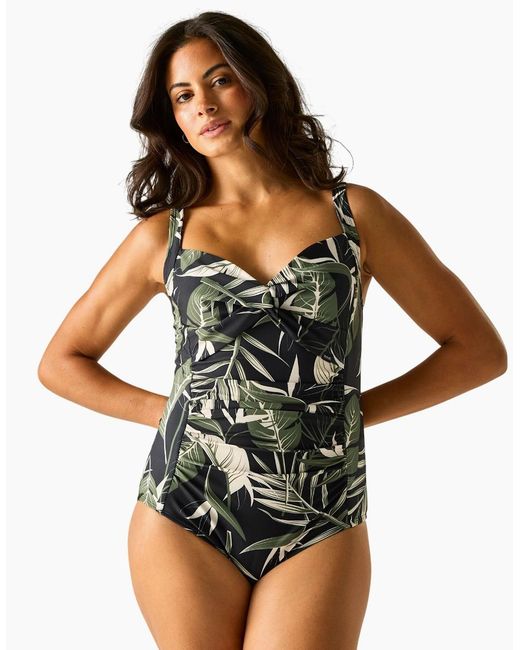 Regatta Black Ladies Sakari Tropical Tummy Control One Piece Swimsuit