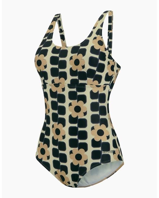 Regatta Green Ladies Orla Kiely Giant Square Flower One Piece Swimsuit