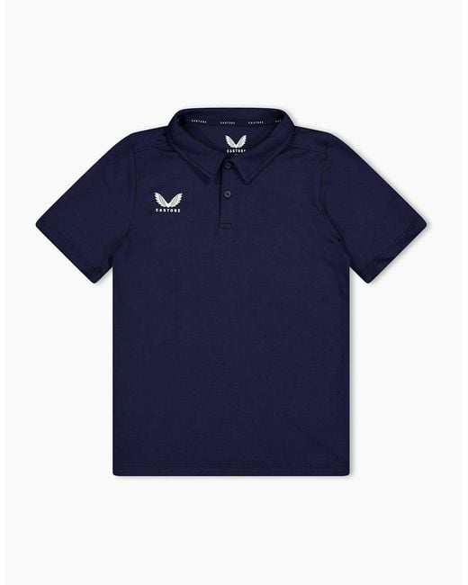 Castore Blue Kids' Short Sleeve Polo Shirt
