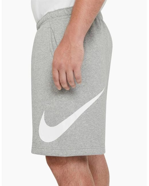 Nike Gray Shorts Summer Sportswear Club Graphics Relaxed Fit Comfort Half Pants for men